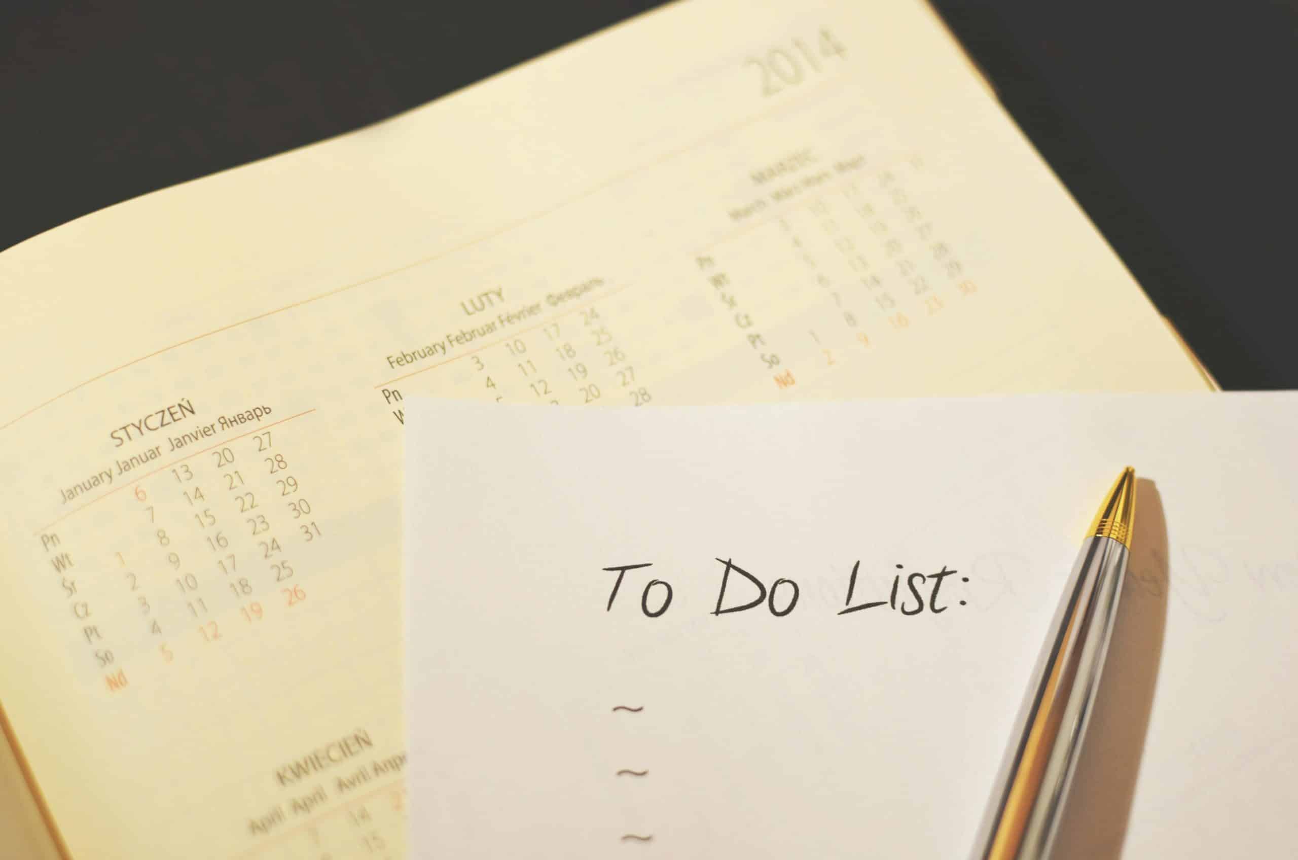 Un papier avec la mention "To Do List"